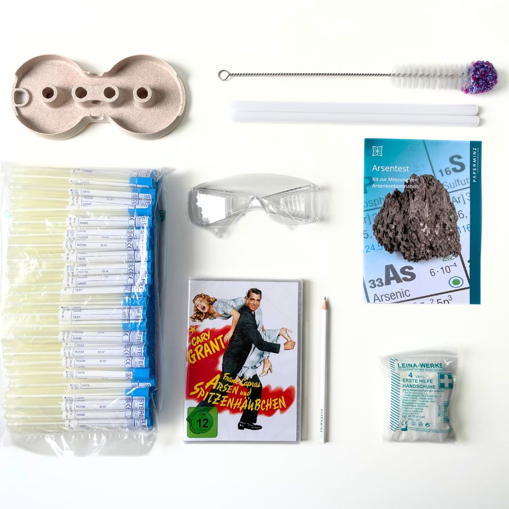 Einzelne Bestandteile des Arsentest-Kit sind zu sehen